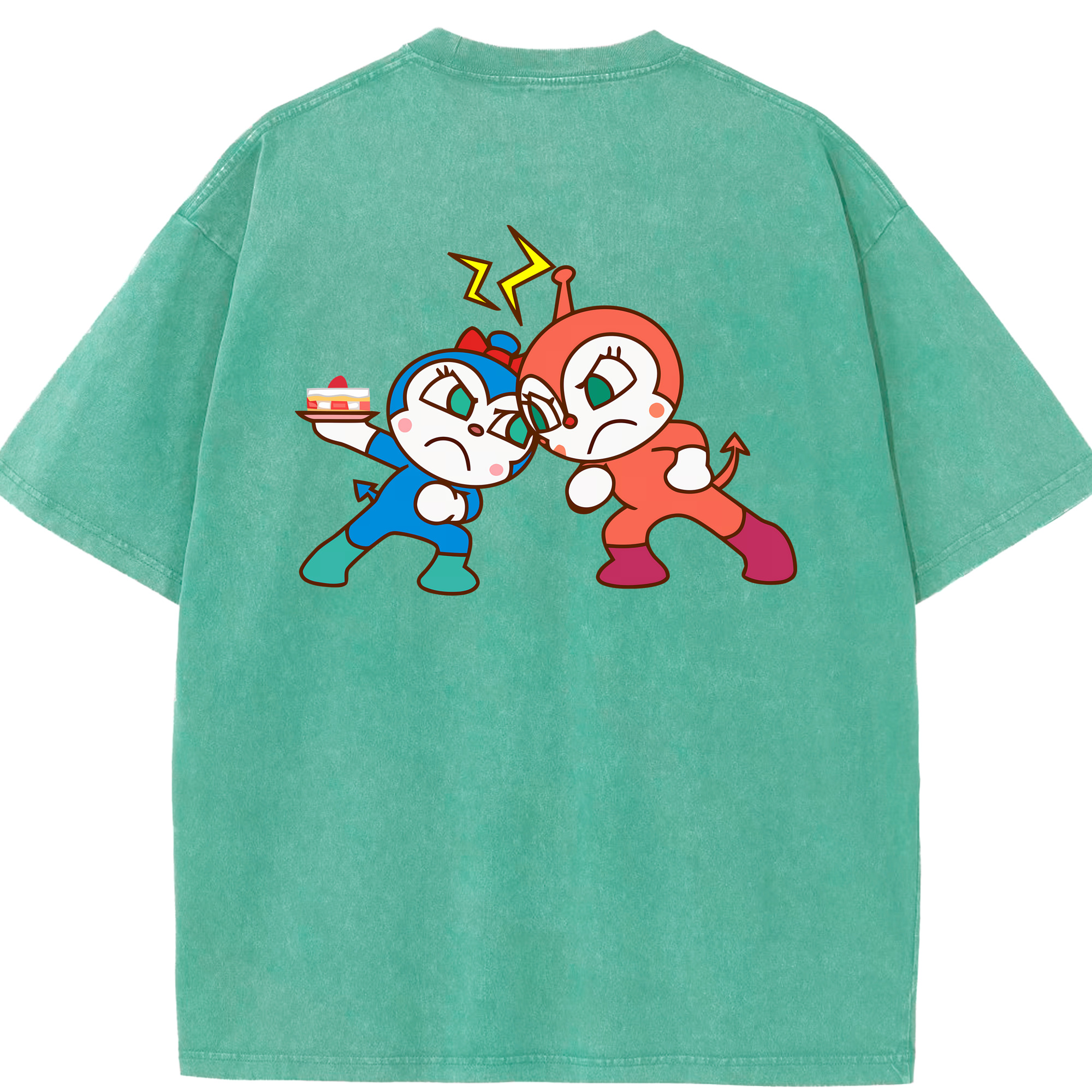 （画像用） アンパンマン Anpanman 綿100% ヴィンテージ風 半袖Tシャツ（背面プリント）